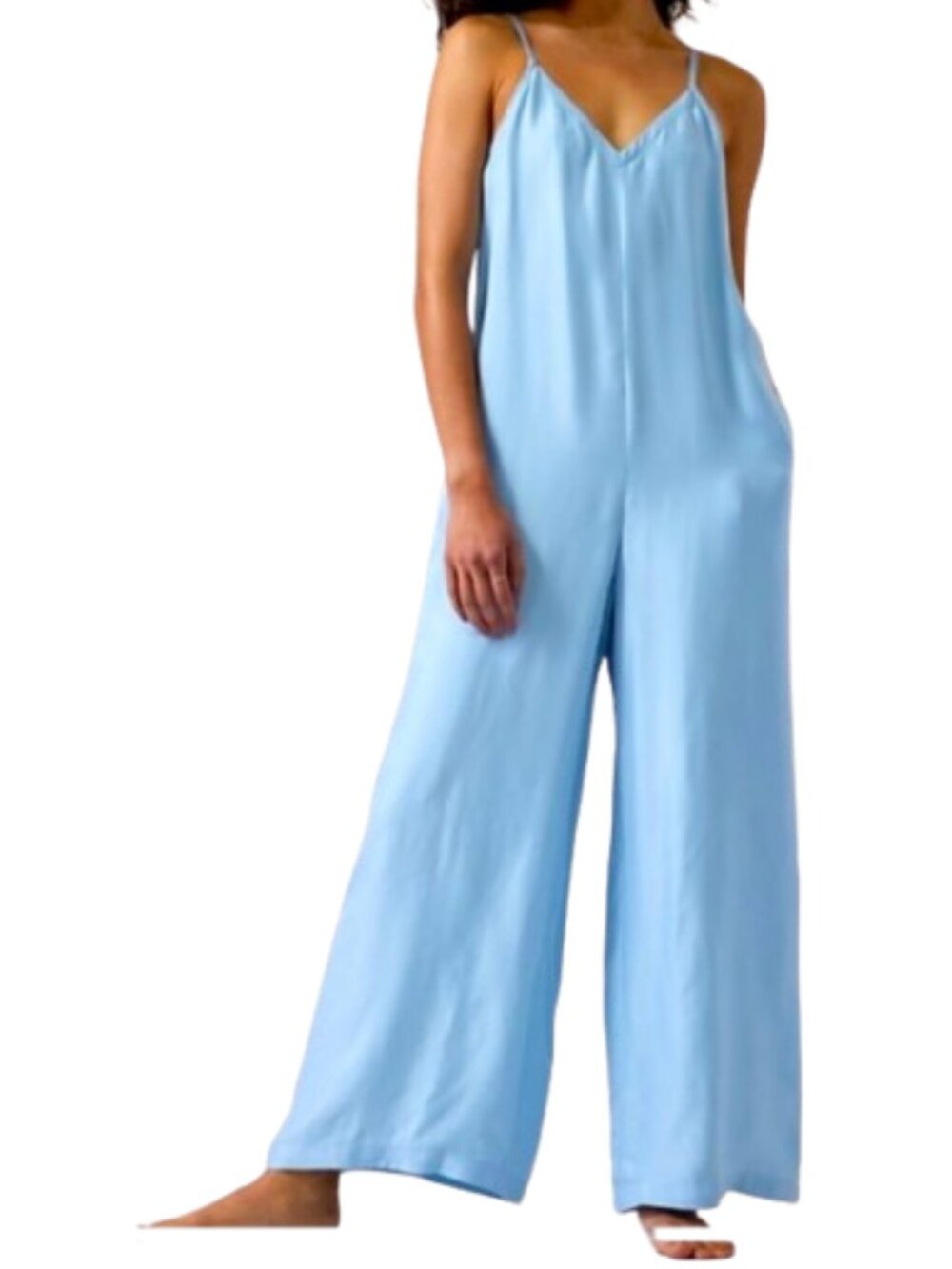 Women's M Athleta Calm Cool Romper in Quarry Blue - Picture 2 of 11
